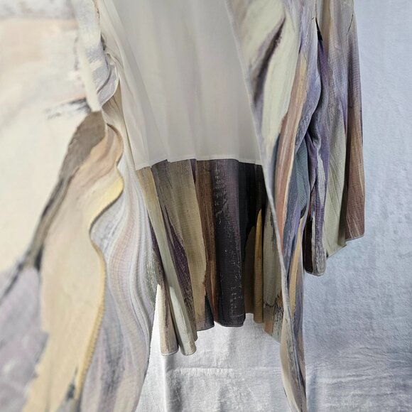 VioletRuby Women Top V-Neck 3/4 Sleeve Multicolor Size XXL Pullover Tunic - Picture 7 of 12